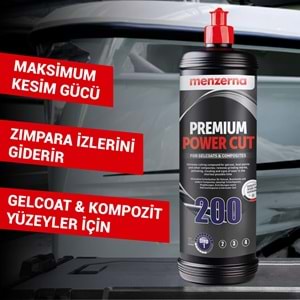 MENZERNA Power Cut 200 Jelkot Boya Kompozit Çizik Giderici Kalın Pasta 1 Lt | Fiberglas Marin Tekne