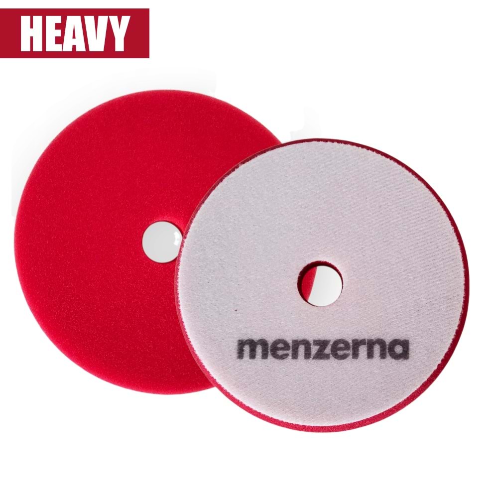 MENZERNA Rotary ve Orbital Uyumlu Kalın Pasta Süngeri 130/150mm - Kırmızı | Çizik Giderici Ped