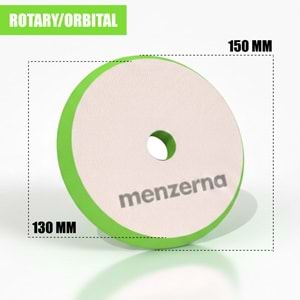 MENZERNA Rotary ve Orbital Uyumlu Hare Giderici Sünger 130/150mm - Yeşil | Hologram Giderici Pad