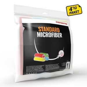 MENZERNA Mikrofiber Bez Seti 320 GSM 4'lü Paket - 40x40cm | Renkli Detailing Pasta Cila Bezleri