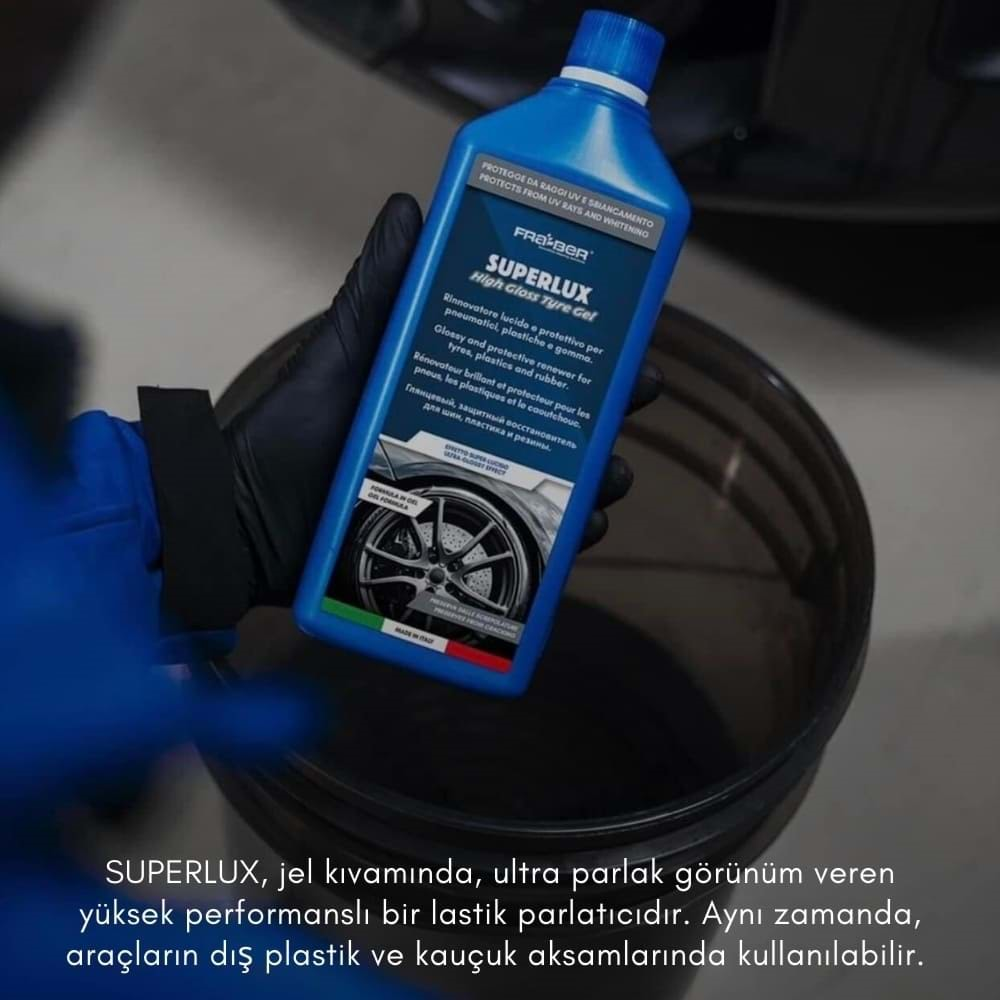 FRA-BER Superlux Suya Dayanıklı Lastik Parlatıcı Dış İç Plastik Trim Koruyucu Yenileyici - 900 ml