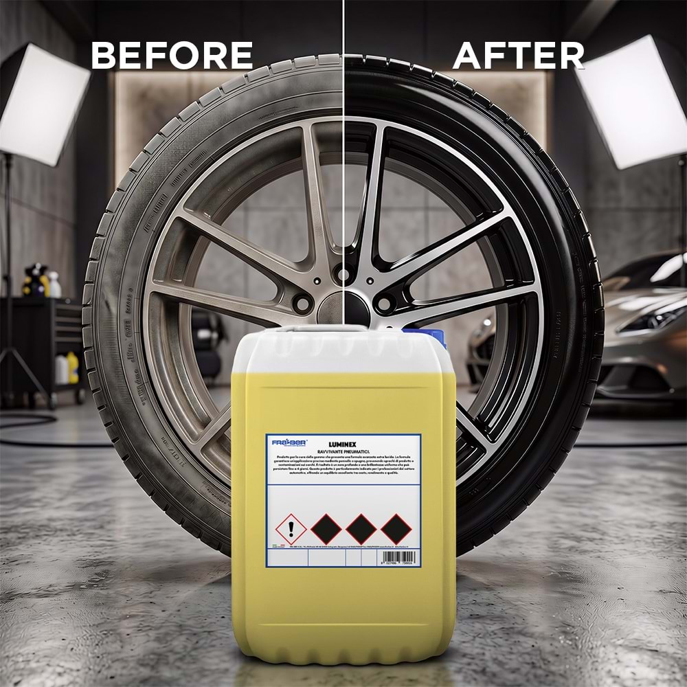 Fra-Ber Luminex Islak Görünüm Jel Lastik Parlatıcı ve Koruyucu 25 Kg | Konsantre Su Bazlı