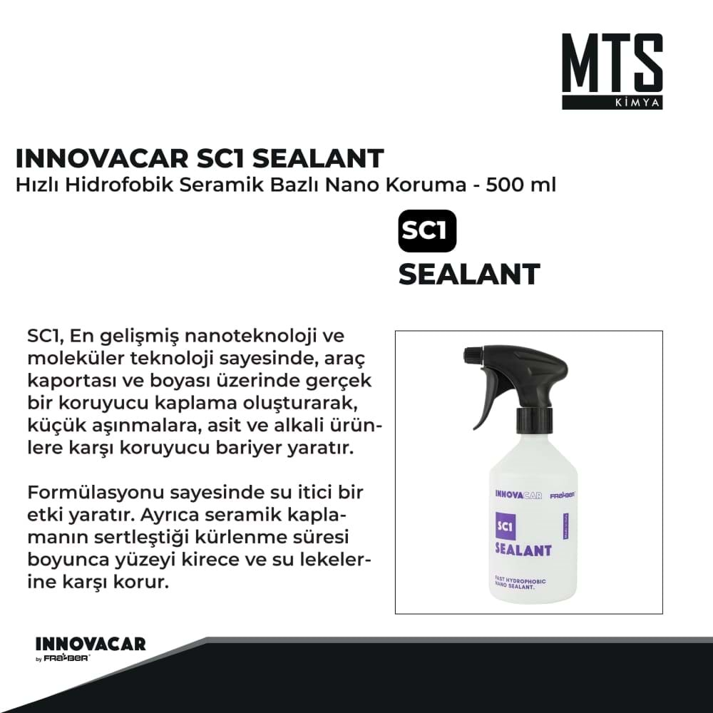 INNOVACAR SC1 SEALANT Hızlı Hidrofobik Seramik Bazlı Nano Koruma - 500 ml