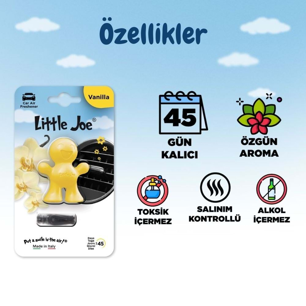 Little Joe Vanilya Araç Kokusu (Vanilla) -45 Gün -Oto Kokusu Kalıcı Klima Parfüm