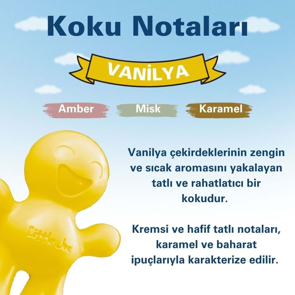 Little Joe Vanilya Araç Kokusu (Vanilla) -45 Gün -Oto Kokusu Kalıcı Klima Parfüm