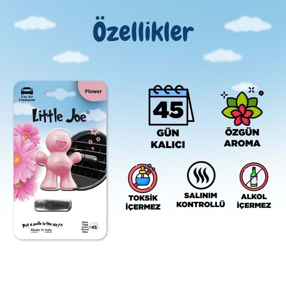 Little Joe Çiçek Araç Kokusu (Flower) -45 Gün -Oto Kokusu Kalıcı Klima Parfüm