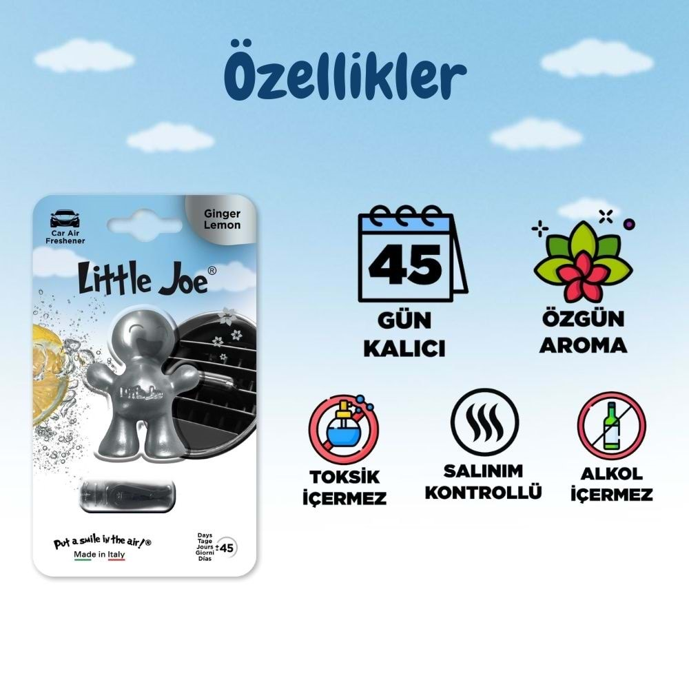 Little Joe Zencefil Limon Araç Kokusu (Ginger) -45 Gün -Oto Kokusu Kalıcı Klima Parfüm