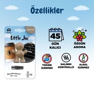 Little Joe Kapuçino Kahve Araç Kokusu (Cappucino) -45 Gün -Oto Kokusu Kalıcı Klima Parfüm
