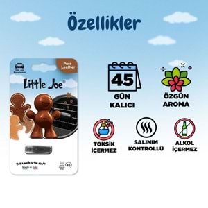Little Joe Gerçek Deri Araç Kokusu (Pure Leather) -45 Gün -Oto Kokusu Kalıcı Klima Parfüm