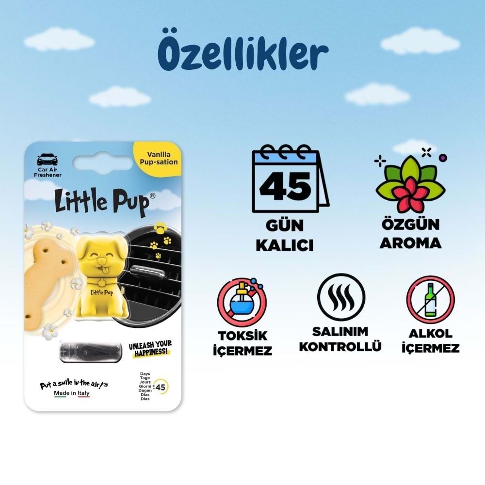 Little Joe Little Pup Vanilya Araç Kokusu (Pup-sation) -45 Gün -Oto Kokusu Kalıcı Klima Parfüm