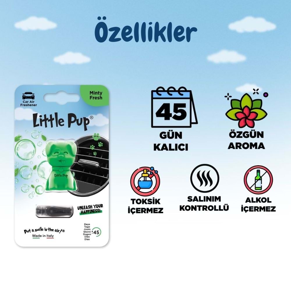 Little Joe Little Pup Taze Nane Araç Kokusu (Minty Fresh) -45 Gün -Oto Kokusu Kalıcı Klima Parfüm