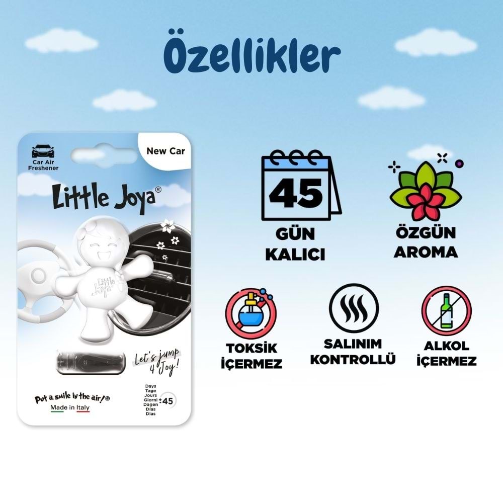 Little Joe Little Joya Yeni Araç Kokusu (New Car) -45 Gün -Oto Kokusu Kalıcı Klima Parfüm