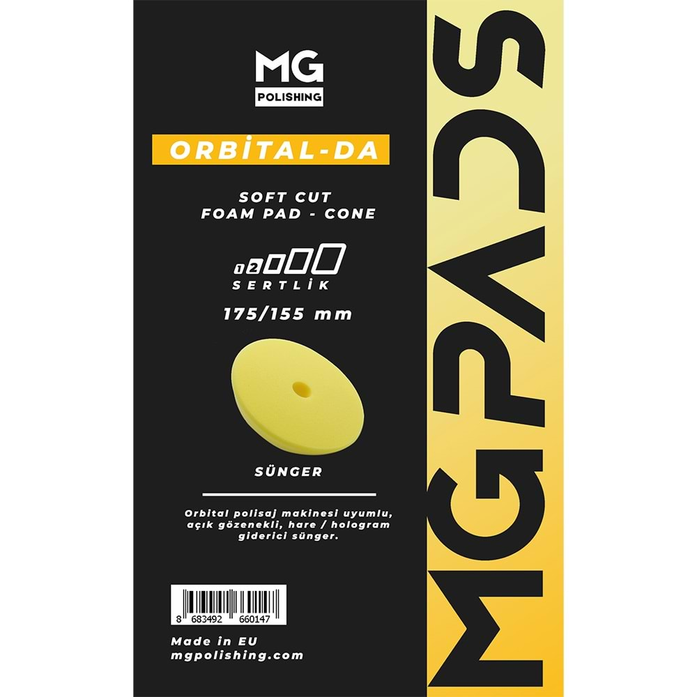 MG PADS Orbital Hare/Hologram Giderici Cila Süngeri (Sarı) - 175/155 mm