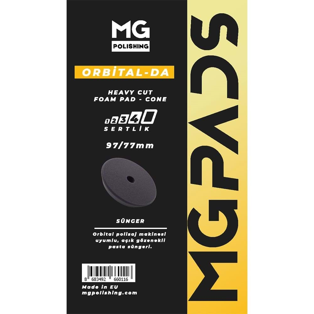 MG PADS Orbital Ağır Kesim Pasta Süngeri (Gri) - 97/77 mm