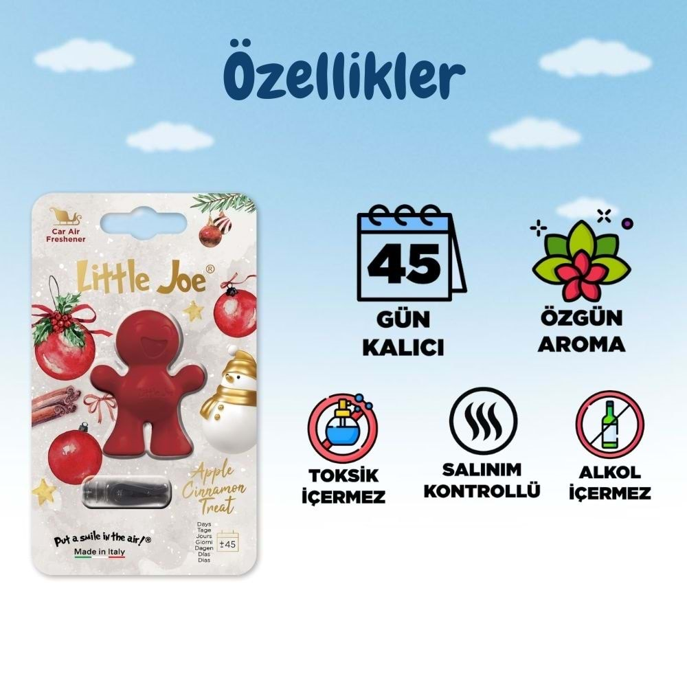 Little Joe Elma Tarçın Araç Kokusu (Apple Cinnamon) -45 Gün -Oto Kokusu Kalıcı Klima Parfüm