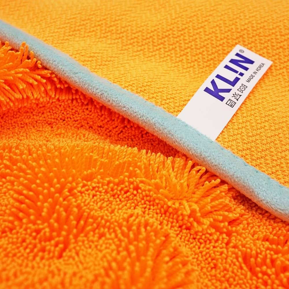 KLIN Drying Zero HD Plus Mikrofiber Kurulama Havlusu 950 GSM Uzun Tüylü (Turuncu) - 90x70 cm