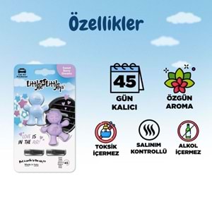Little Joe Aşk Serisi 2li Paket Ahududu Araç Kokusu (Sweet Berry) -45 Gün -Oto Kokusu Klima Parfüm