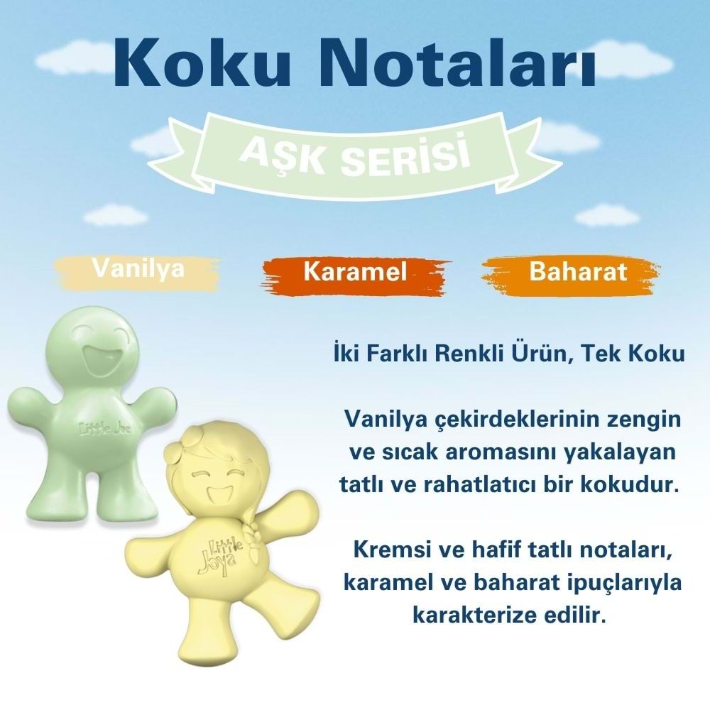 Little Joe Aşk Serisi 2li Paket Vanilya Araç Kokusu (Sunshine Bliss) -45 Gün -Oto Kokusu Parfüm