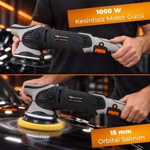 MG PS OPV001 Orbital Polisaj Makinesi 125mm 1000W | 15mm Eksantrik Salınım & Dijital LED Ekran