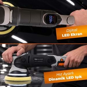 MG PS OPV001 Orbital Polisaj Makinesi 125mm 1000W | 15mm Eksantrik Salınım & Dijital LED Ekran
