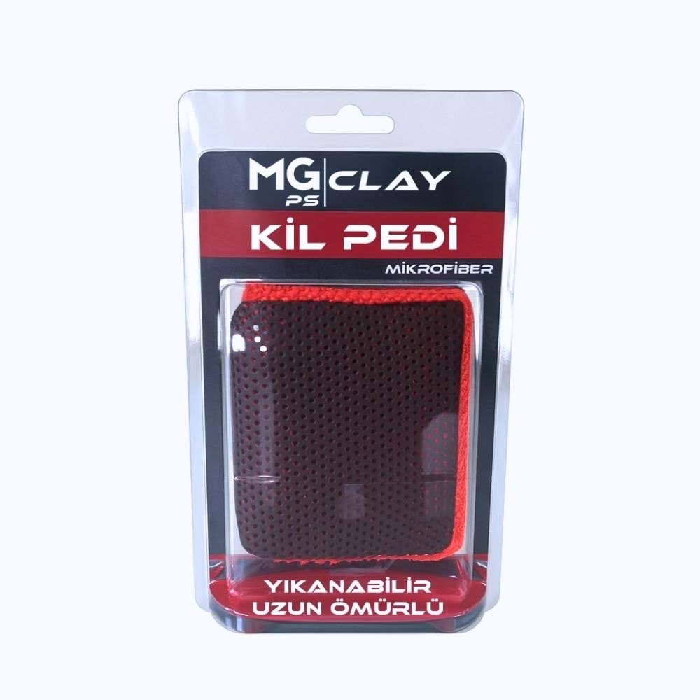 MG PS Mikrofiber El Kil Pedi 12x9 cm (Kırmızı) - Süngerli Clay Pad Sponge Block