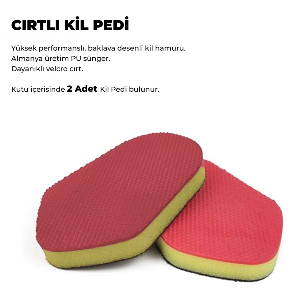 MG PS Yedek Cırtlı El Kil Pedi (2 Adet) 12x8 cm - Aplikatör Clay Pad Sponge Block