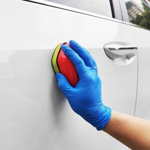 MG PS Aplikatörlü El Kil Pedi 12x8 cm (Kırmızı) - Cırtlı Clay Pad Sponge Block
