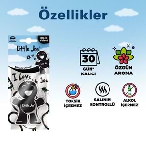 Little Joe Siyah İnci Araç Asma Koku (Black Velvet) -30 Gün -İpli Oto Kokusu -Ayna Parfümü