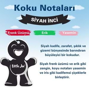 Little Joe Siyah İnci Araç Asma Koku (Black Velvet) -30 Gün -İpli Oto Kokusu -Ayna Parfümü