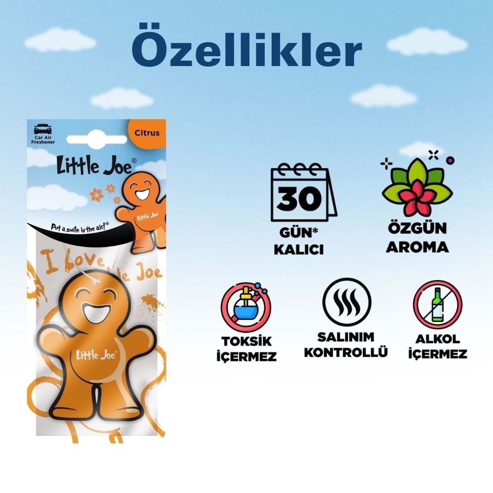 Little Joe Narenciye Araç Asma Koku (Citrus) -30 Gün -İpli Oto Kokusu -Ayna Parfümü