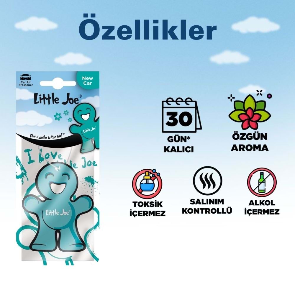 Little Joe Yeni Araç Asma Koku (New Car) -30 Gün -İpli Oto Kokusu -Ayna Parfümü