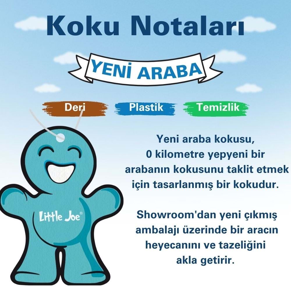 Little Joe Yeni Araç Asma Koku (New Car) -30 Gün -İpli Oto Kokusu -Ayna Parfümü