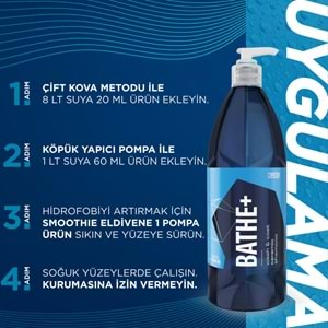 GYEON Q²M Bathe+ Plus Seramik Bazlı PH Nötr Cilalı Oto Şampuanı 1000 ml -Su İtici Araç Yıkama Köpüğü