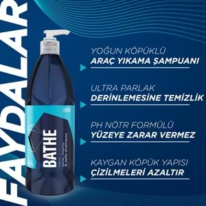 GYEON Q²M Bathe PH Nötr Cilalı Oto Şampuanı - 4000 ml -Yüksek Konsantre Jel Araç Yıkama Köpüğü