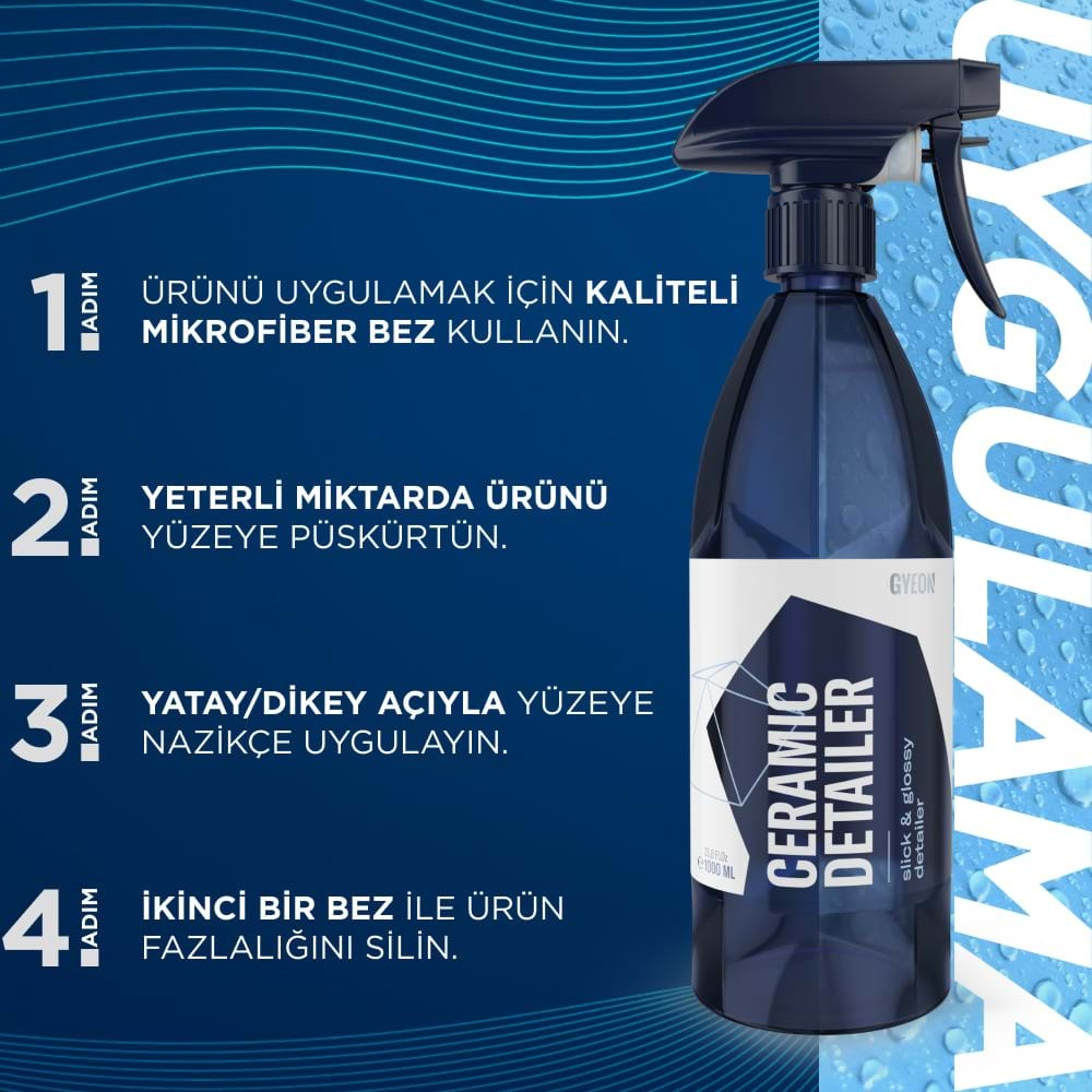 GYEON Q²M CeramicDetailer Seramik Yüzey Detaylandırıcı ve Parlatıcı - 1000 ml -Su İtici Oto Cila