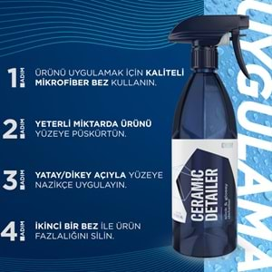 GYEON Q²M CeramicDetailer Seramik Yüzey Detaylandırıcı ve Parlatıcı - 1000 ml -Su İtici Oto Cila