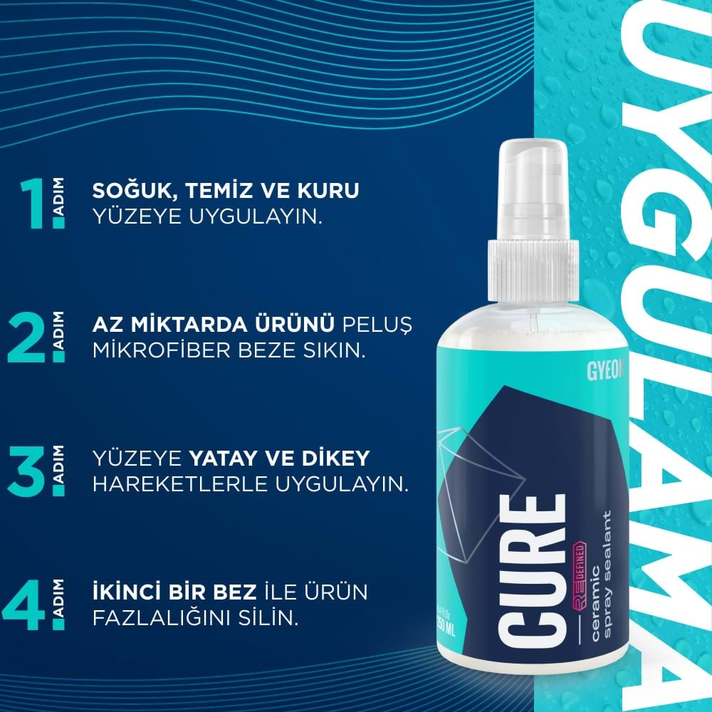 GYEON Q²M Cure REDEFİNED Araç Boya Koruma Ve Bakım Spreyi - 250 ml -Seramik Bazlı Koruyucu Nano Cila