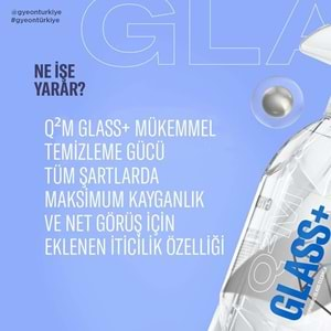 GYEON Q²M Glass+ Plus Araç Cam Yağmur Kaydırıcı Su İtici ve Temizleyici - 1000 ml -Hidrofobik Parlak