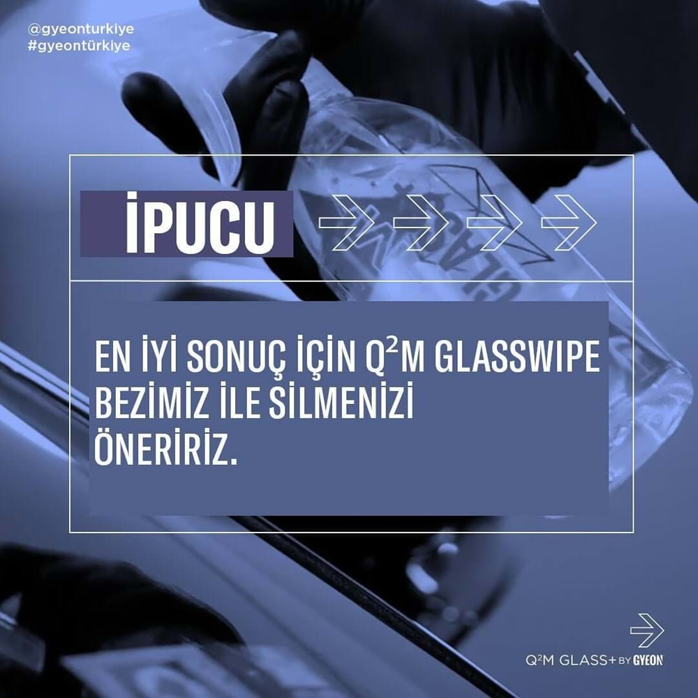 GYEON Q²M Glass+ Plus Araç Cam Yağmur Kaydırıcı Su İtici ve Temizleyici - 1000 ml -Hidrofobik Parlak