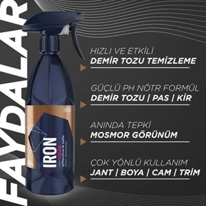 GYEON Q²M Iron REDEFINED Demir Tozu, Balata Tozu Temizleyici Ve Pas Sökücü PH Nötr - 1000 ml