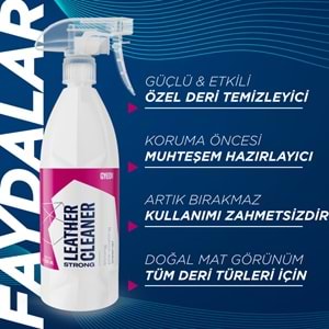 GYEON Q²M LeatherCleaner Strong Güçlü Deri Temizleyici - 1000 ml -Mat Görünüm Deri Koltuk Temizleme