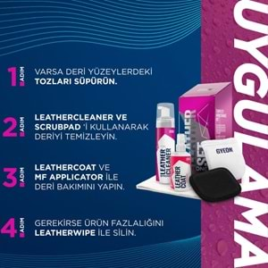 GYEON Q²M LeatherSet Strong Güçlü Deri Temizlik ve Bakım Seti (5 Parça) - 200 ml