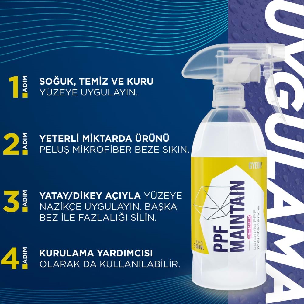 GYEON Q²M PPF Maintain REDEFINED PPF Folyo Bakım Ve Koruma Cilası - 500 ml -Seramik Sprey Wax