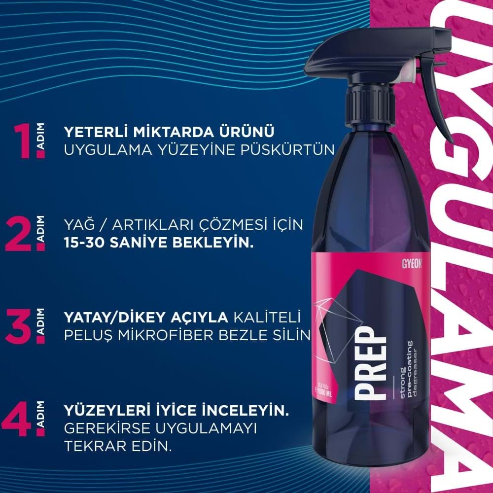 GYEON Q²M Prep Seramik PPF Folyo Kaplama Öncesi Yüzey Hazırlayıcı ve Temizleyici - 1000 ml