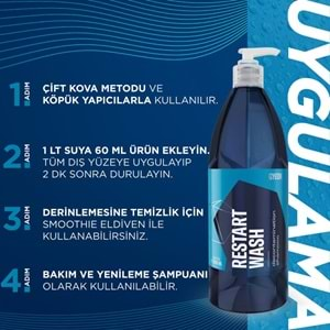 GYEON Q²M RestartWash Seramik Kaplama PPF Yenileyici Asidik Şampuan - 1000 ml -Konsantre