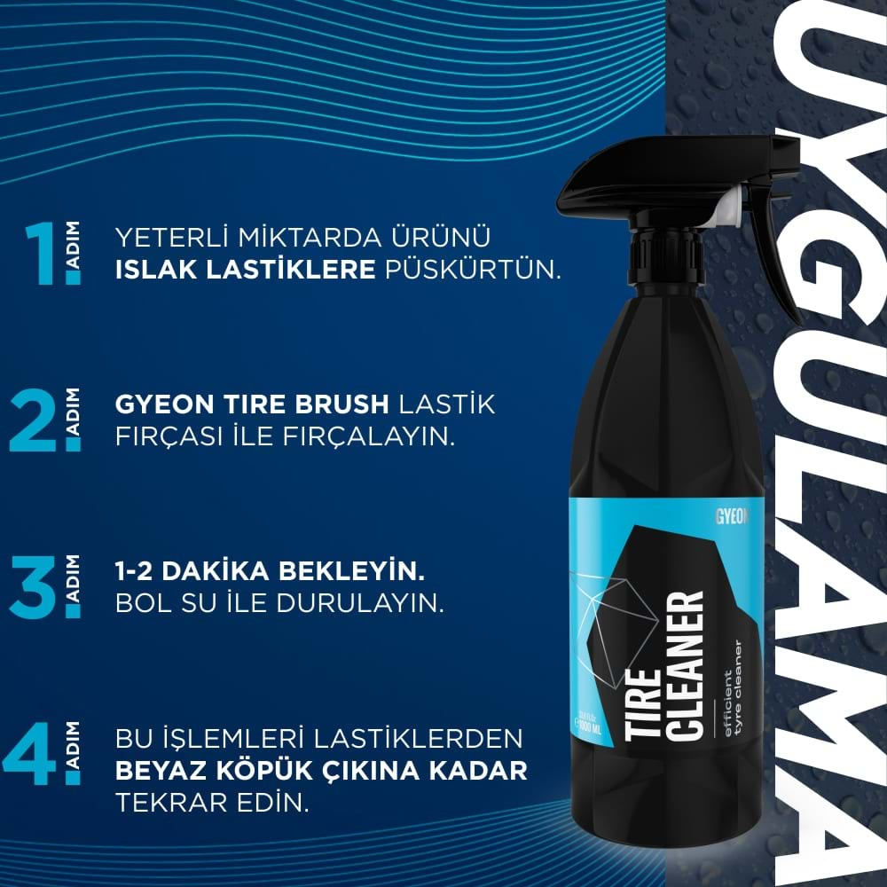 GYEON Q²M Tire Cleaner Araç Lastik Kauçuk Temizleyici - 1000 ml -Güçlü Oto Teker Temizleyici