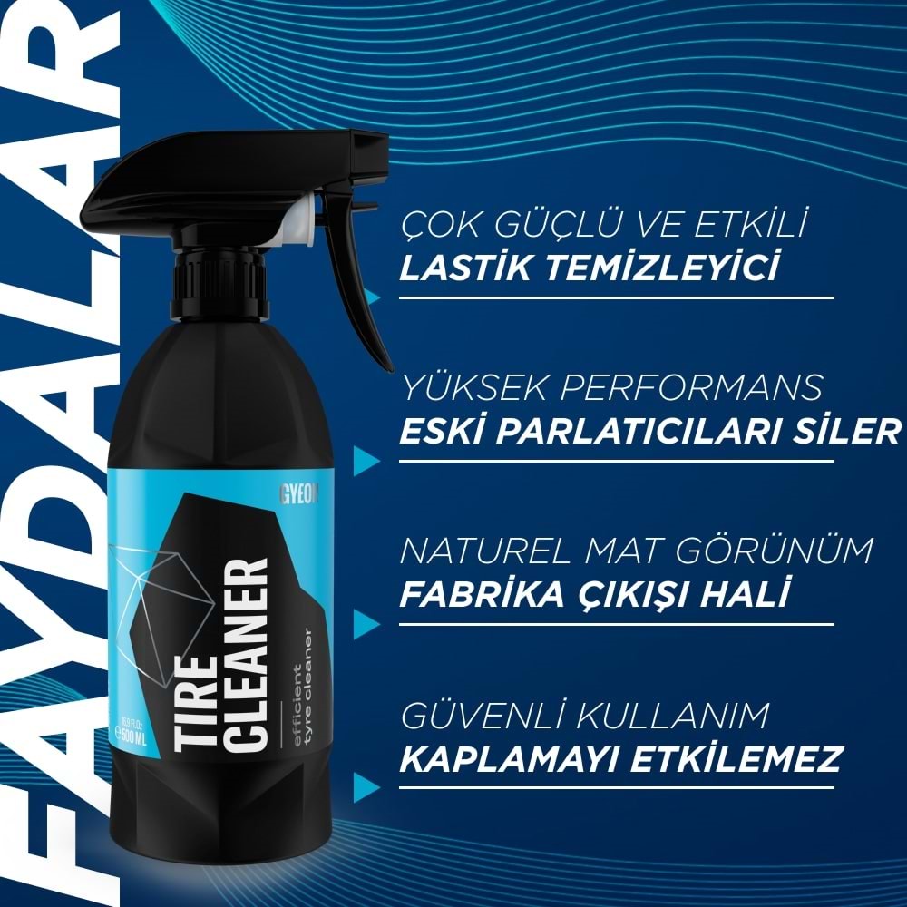 GYEON Q²M Tire Cleaner Araç Lastik Kauçuk Temizleyici - 500 ml -Güçlü Oto Teker Temizleyici