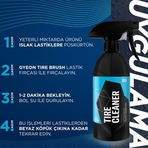 GYEON Q²M Tire Cleaner Araç Lastik Kauçuk Temizleyici - 500 ml -Güçlü Oto Teker Temizleyici