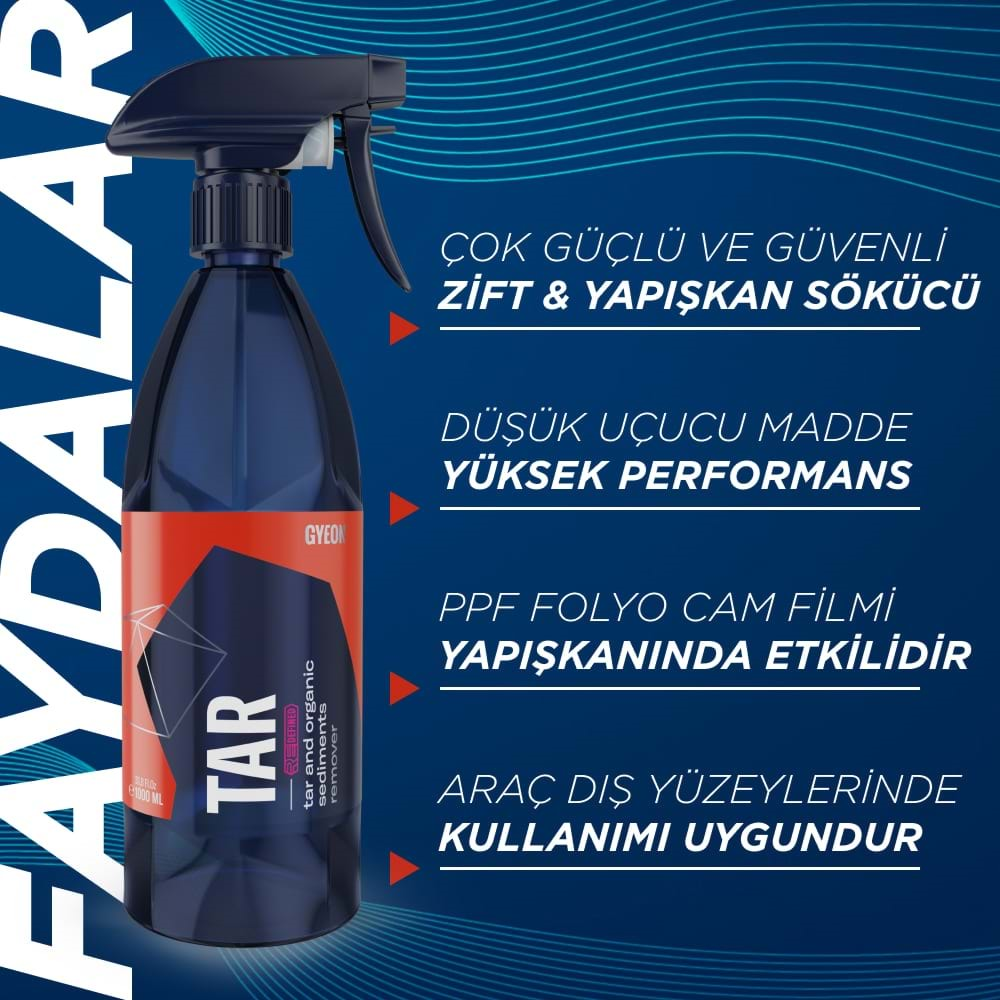 GYEON Q²M Tar REDEFINED Zift Katran Reçine Temizleyici Ve Yapışkan Sökücü - 4000 ml