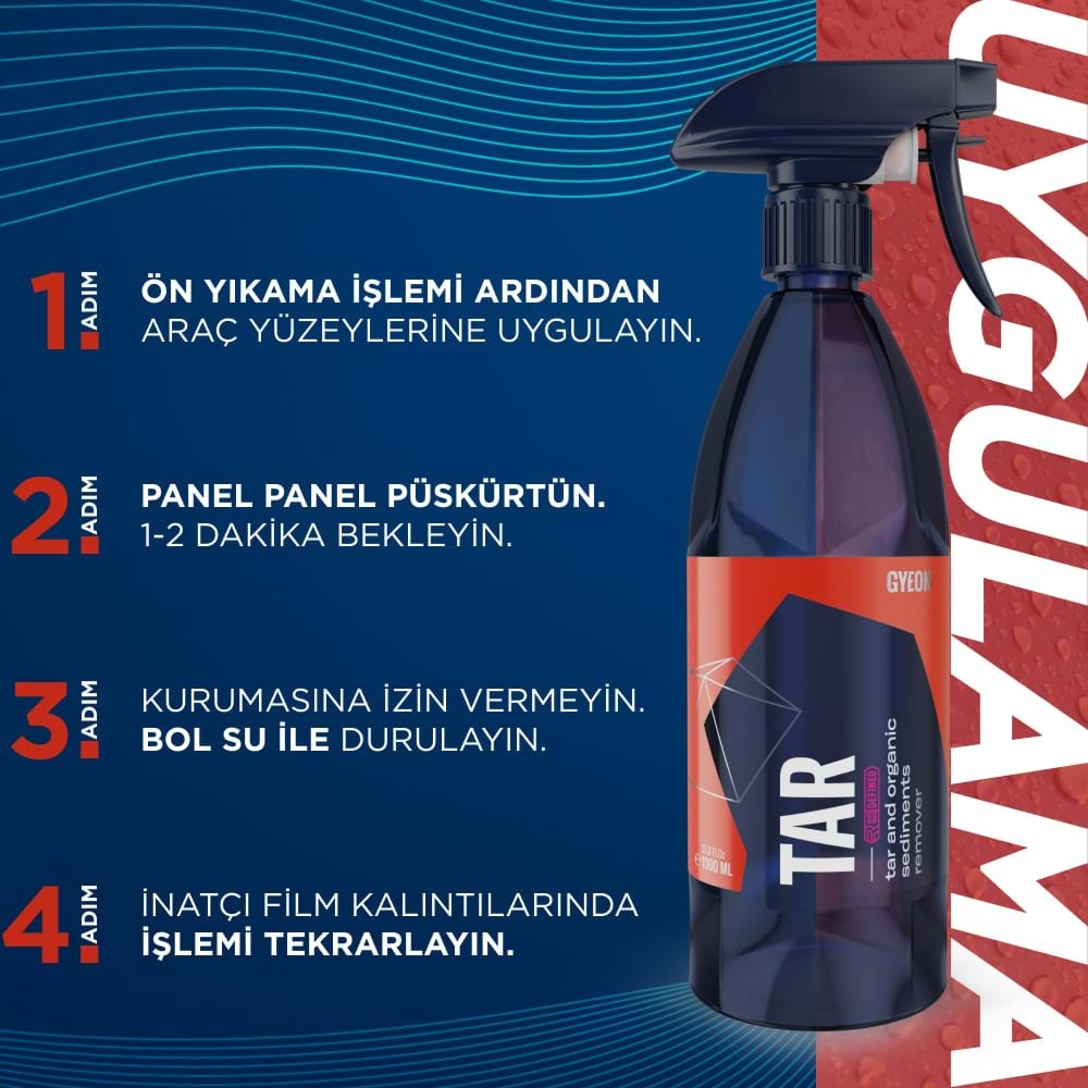 GYEON Q²M Tar REDEFINED Zift Katran Reçine Temizleyici Ve Yapışkan Sökücü - 4000 ml